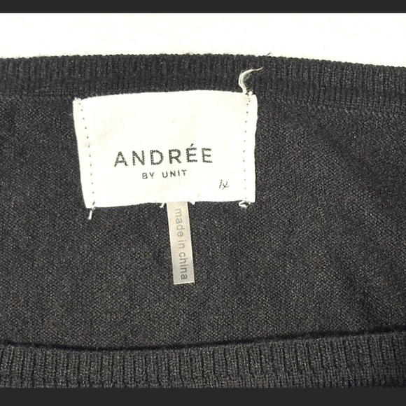 Andree By Unit 3/4 long sleeve knit black sweater 1X - Picture 2 of 5